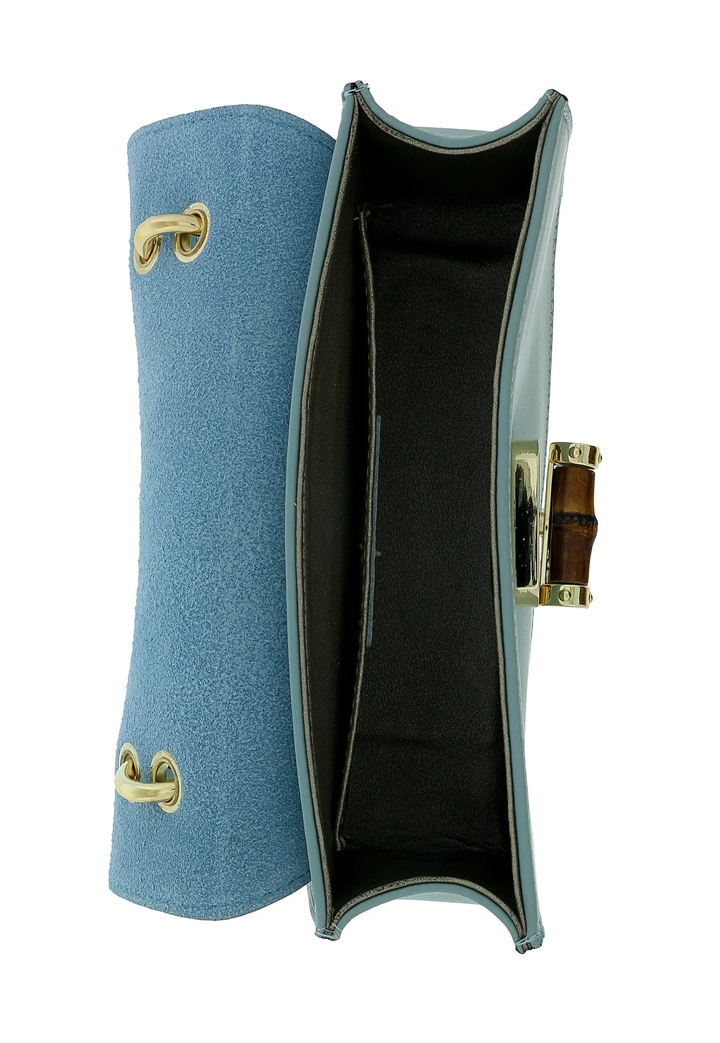 Pierre Cardin Light Blue Leather Vintage Structure Satchel Bag