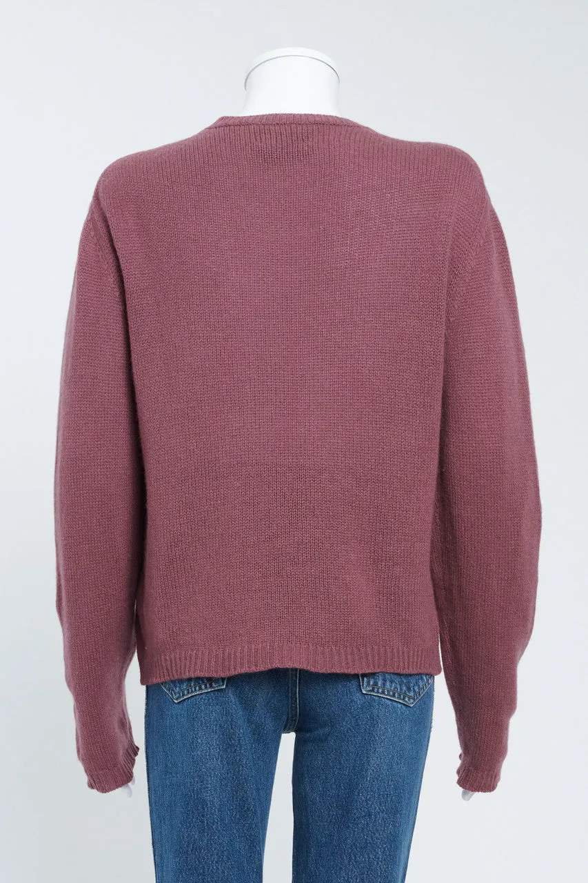 Plum Cashmere Crewneck Preowned Jumper