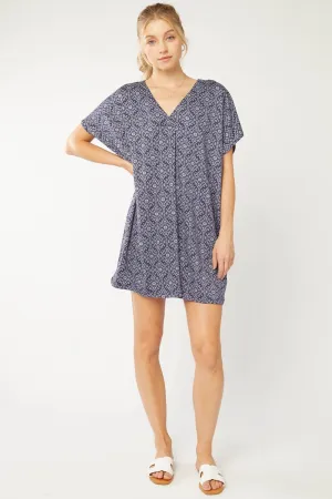 Printed V-neck Dress