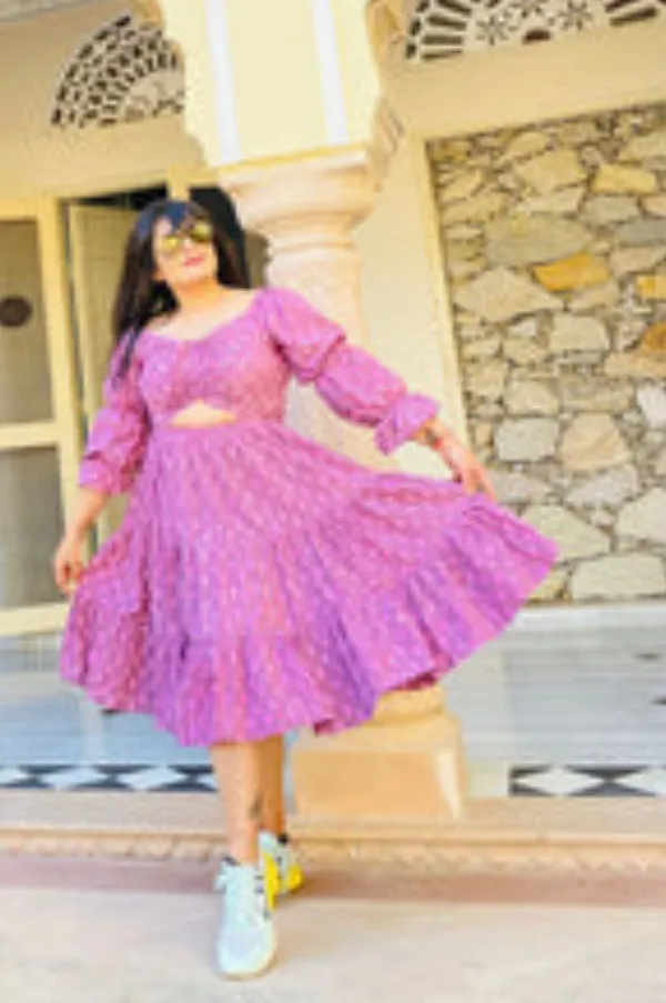 PURPLE MARTINI CUT OUT DRESS