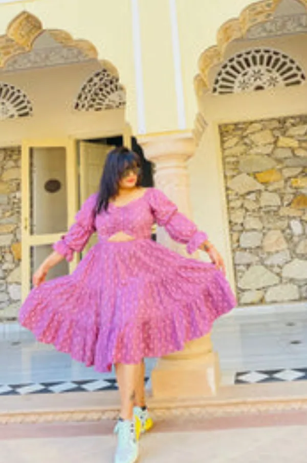 PURPLE MARTINI CUT OUT DRESS