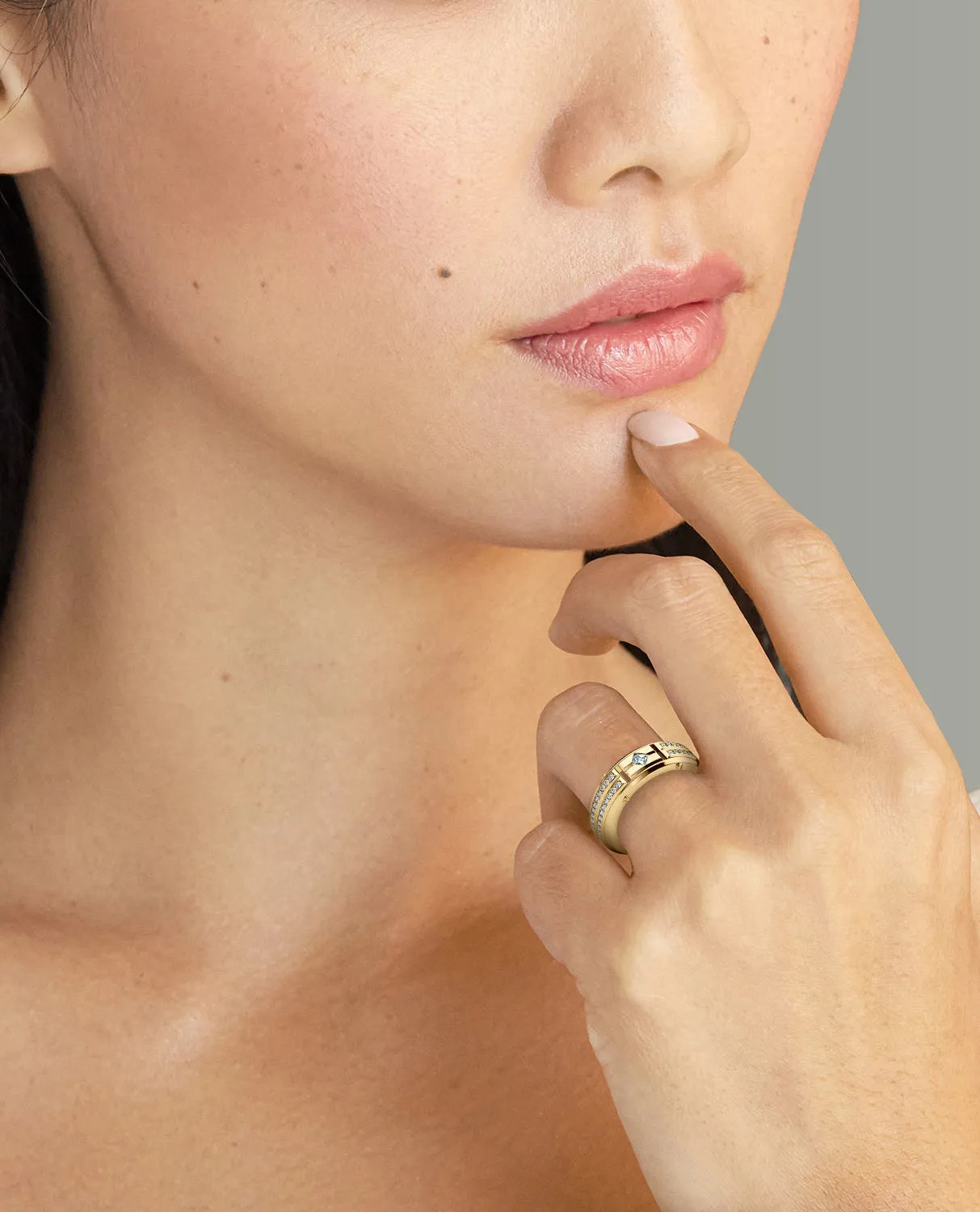 Ready to Ship - SAN LORENZO Gold Ring with 0.80ct Diamonds