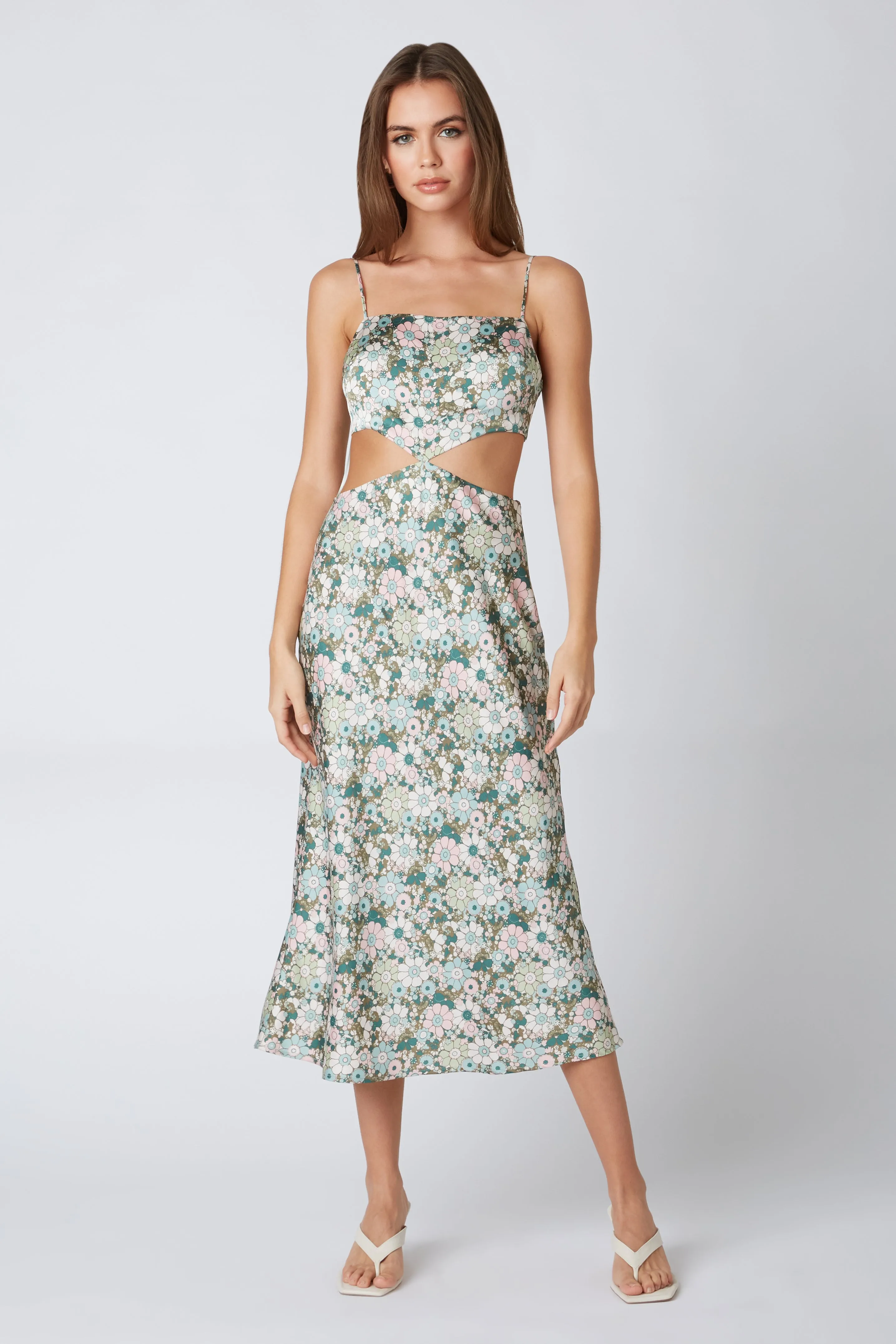 Retro Cut Out Midi Dress