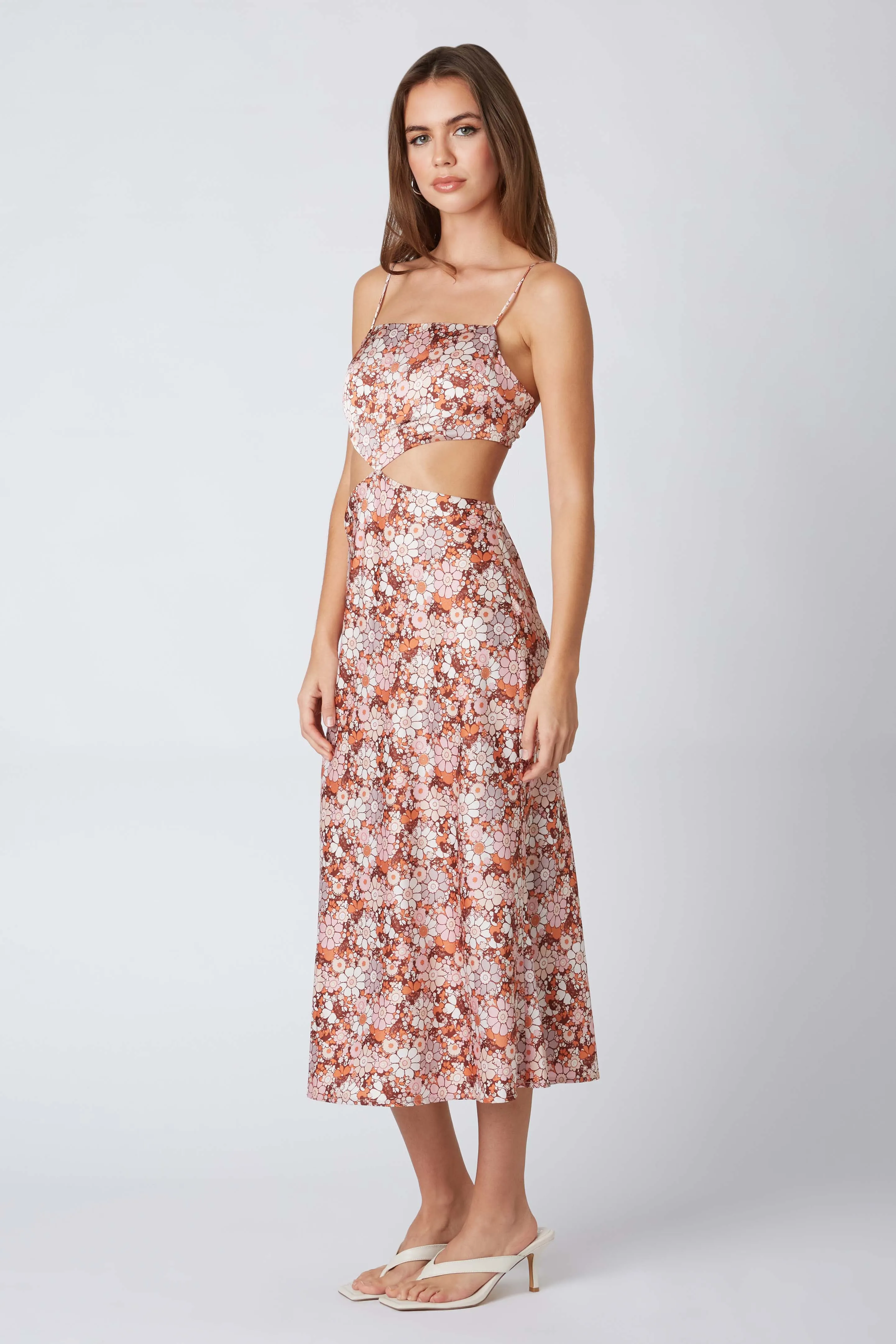 Retro Cut Out Midi Dress