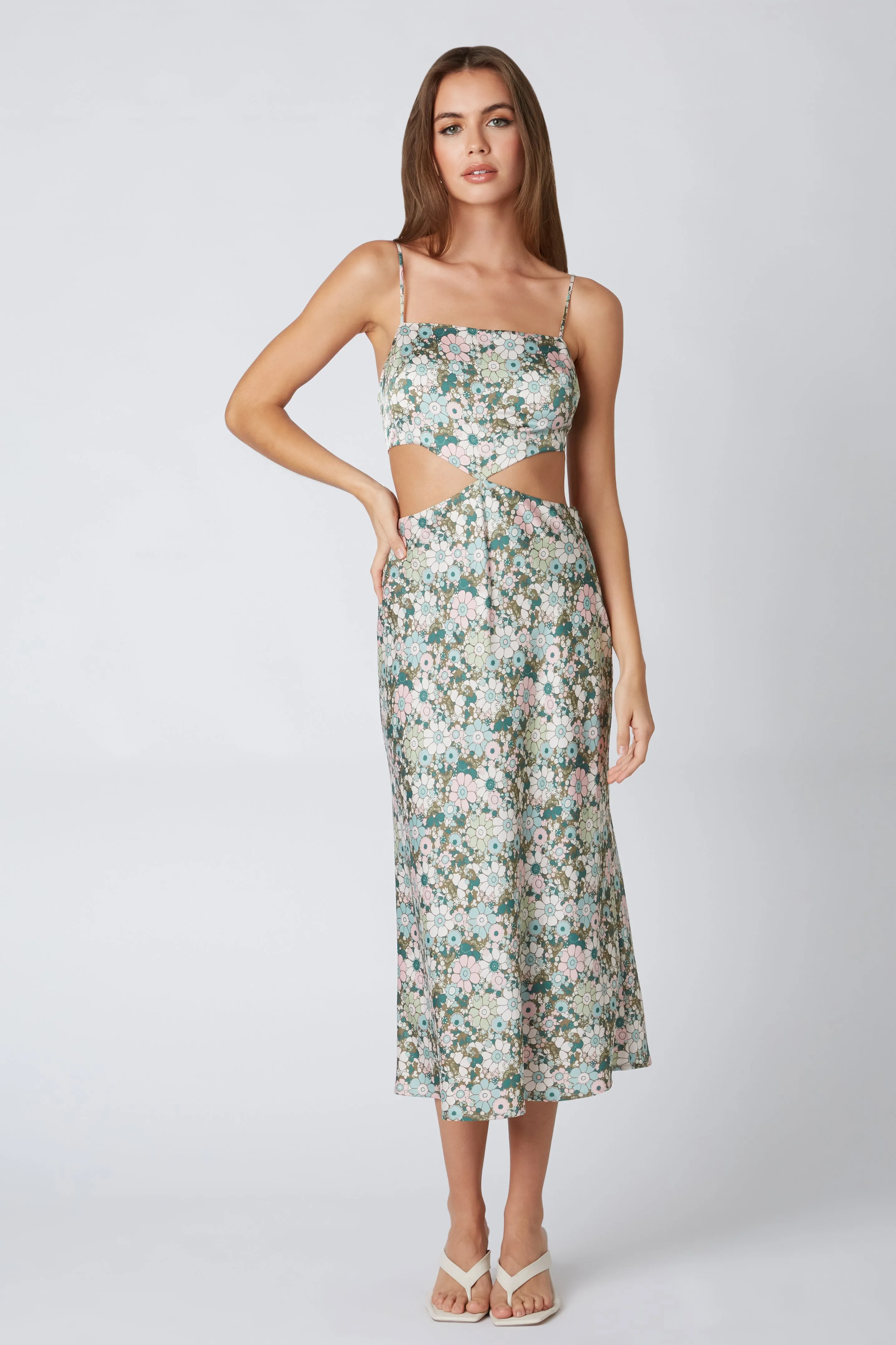 Retro Cut Out Midi Dress