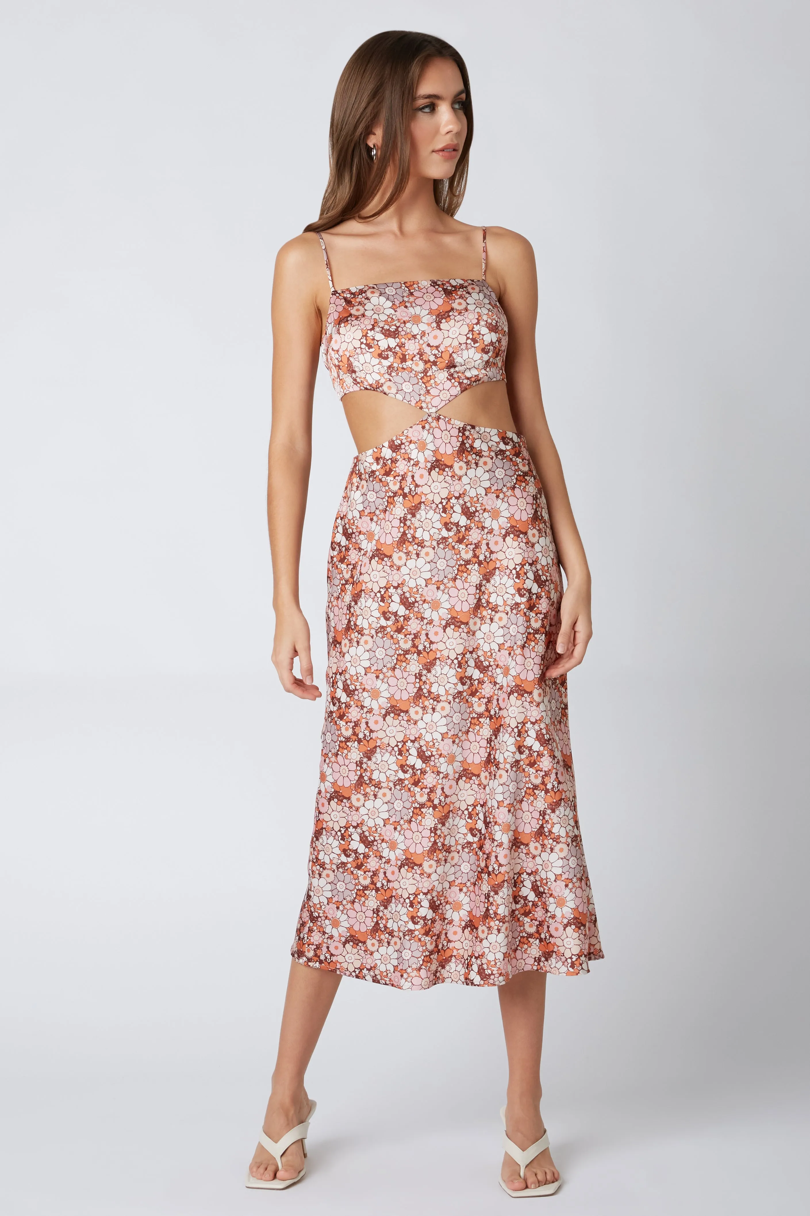 Retro Cut Out Midi Dress