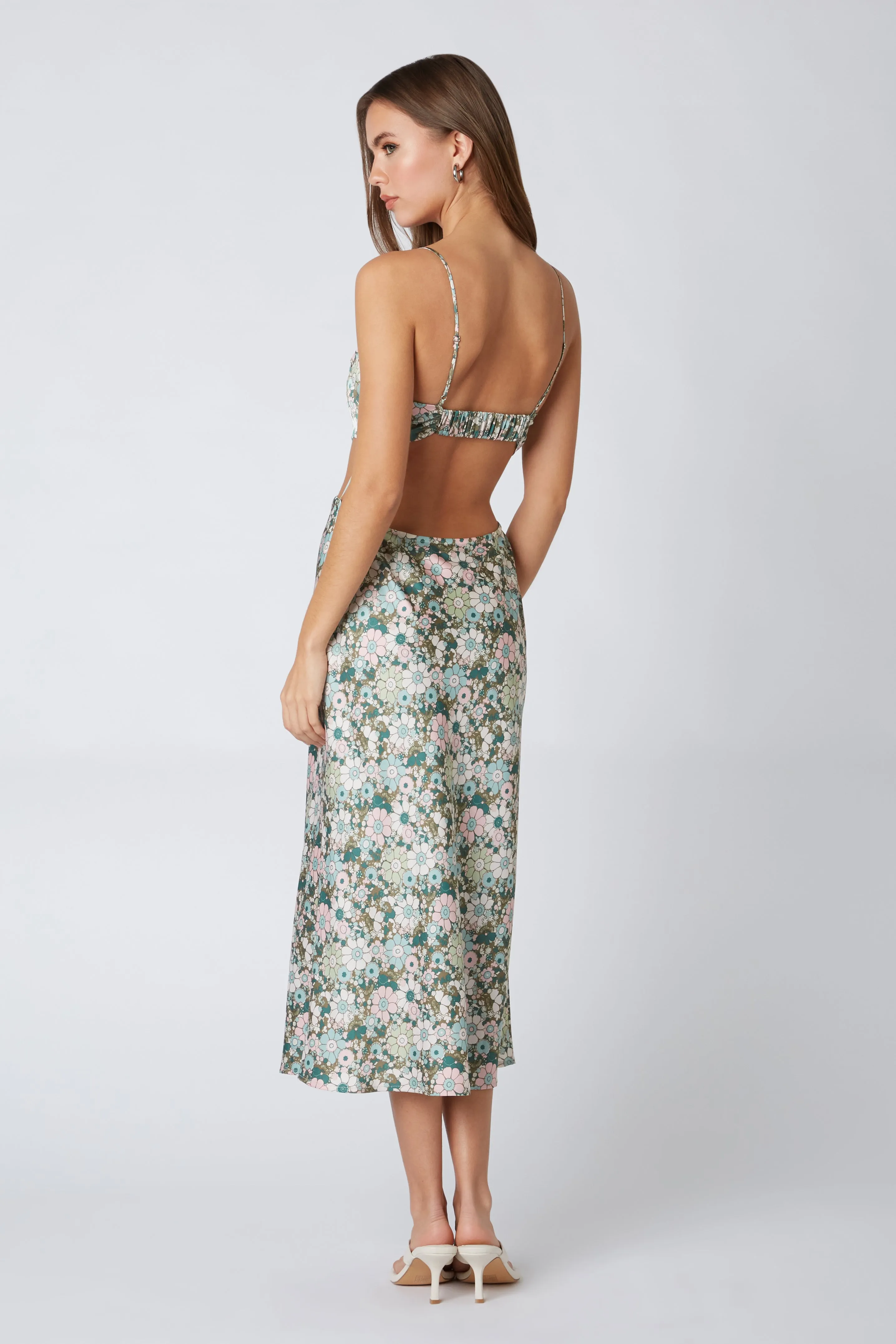 Retro Cut Out Midi Dress