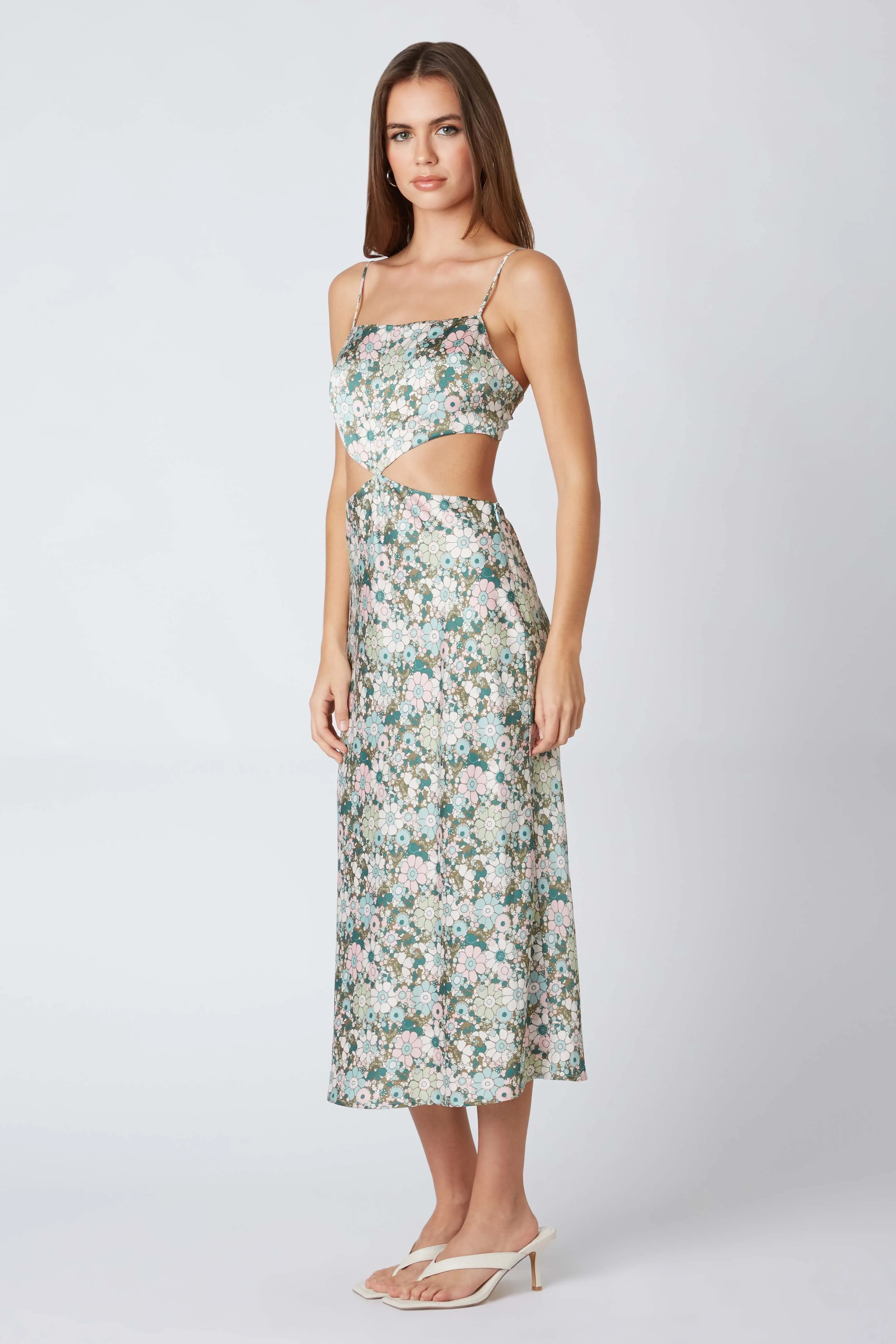 Retro Cut Out Midi Dress