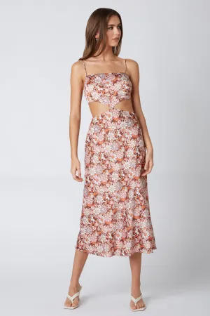 Retro Cut Out Midi Dress