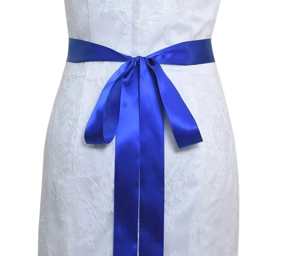 Rhinestones Bridal Belt with Ribbon Wedding Dress Belt Accessory