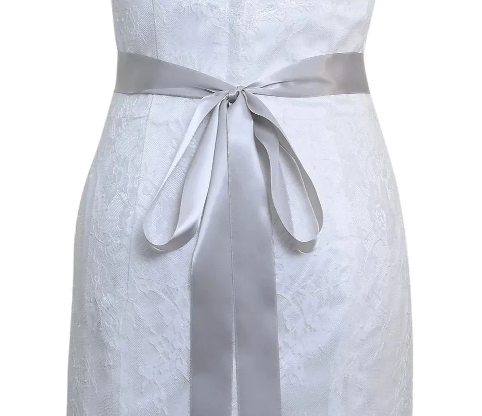 Rhinestones Bridal Belt with Ribbon Wedding Dress Belt Accessory