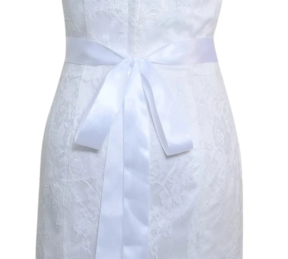 Rhinestones Bridal Belt with Ribbon Wedding Dress Belt Accessory