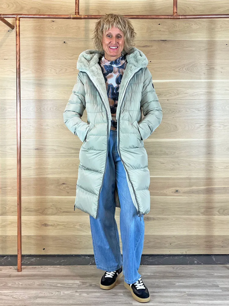 Rino & Pelle Keilafur Long Hooded Coat Artichoke