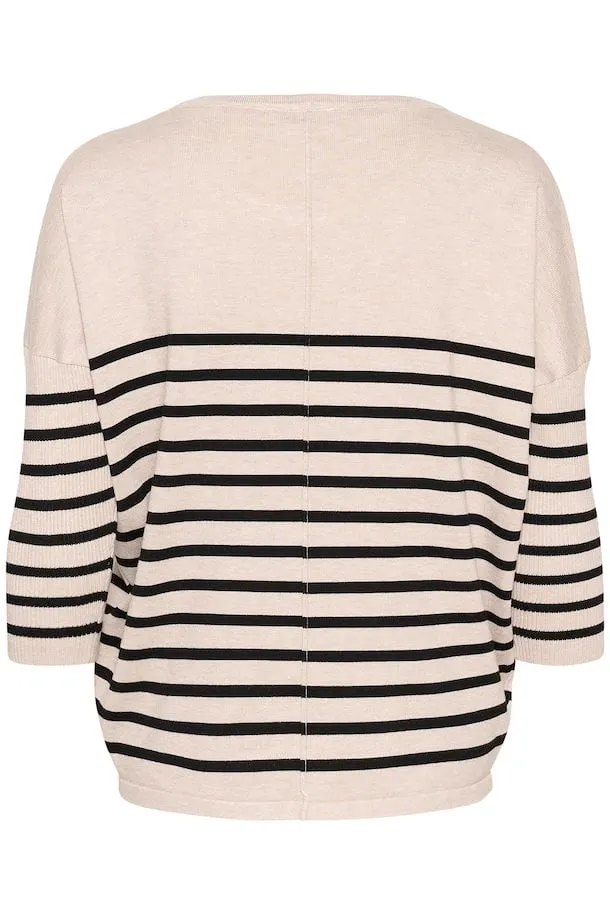 Saint Tropez Mila Roundneck Pullover in Gray Morn Mila Stripe