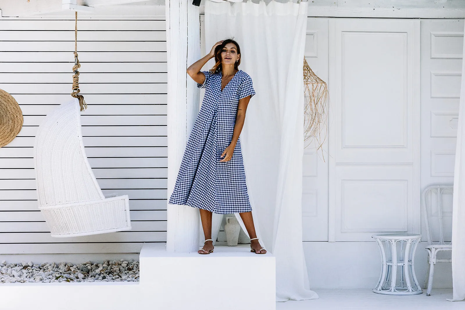 SALE Lulu Dress - Navy Gingham