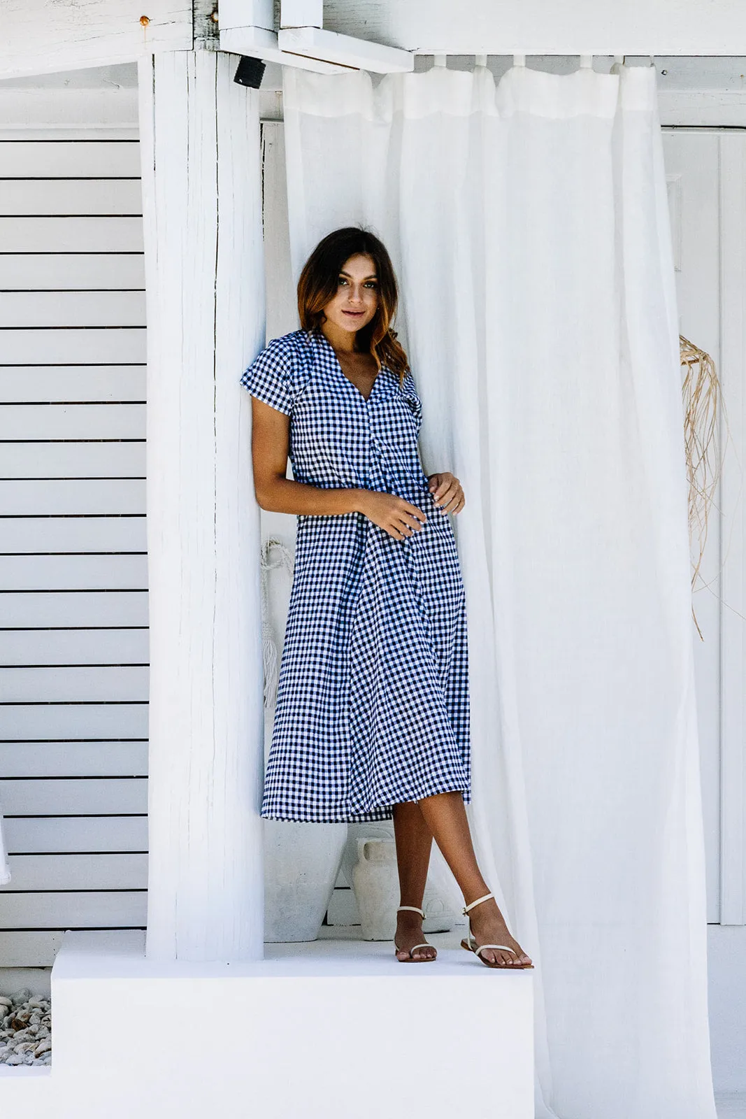 SALE Lulu Dress - Navy Gingham