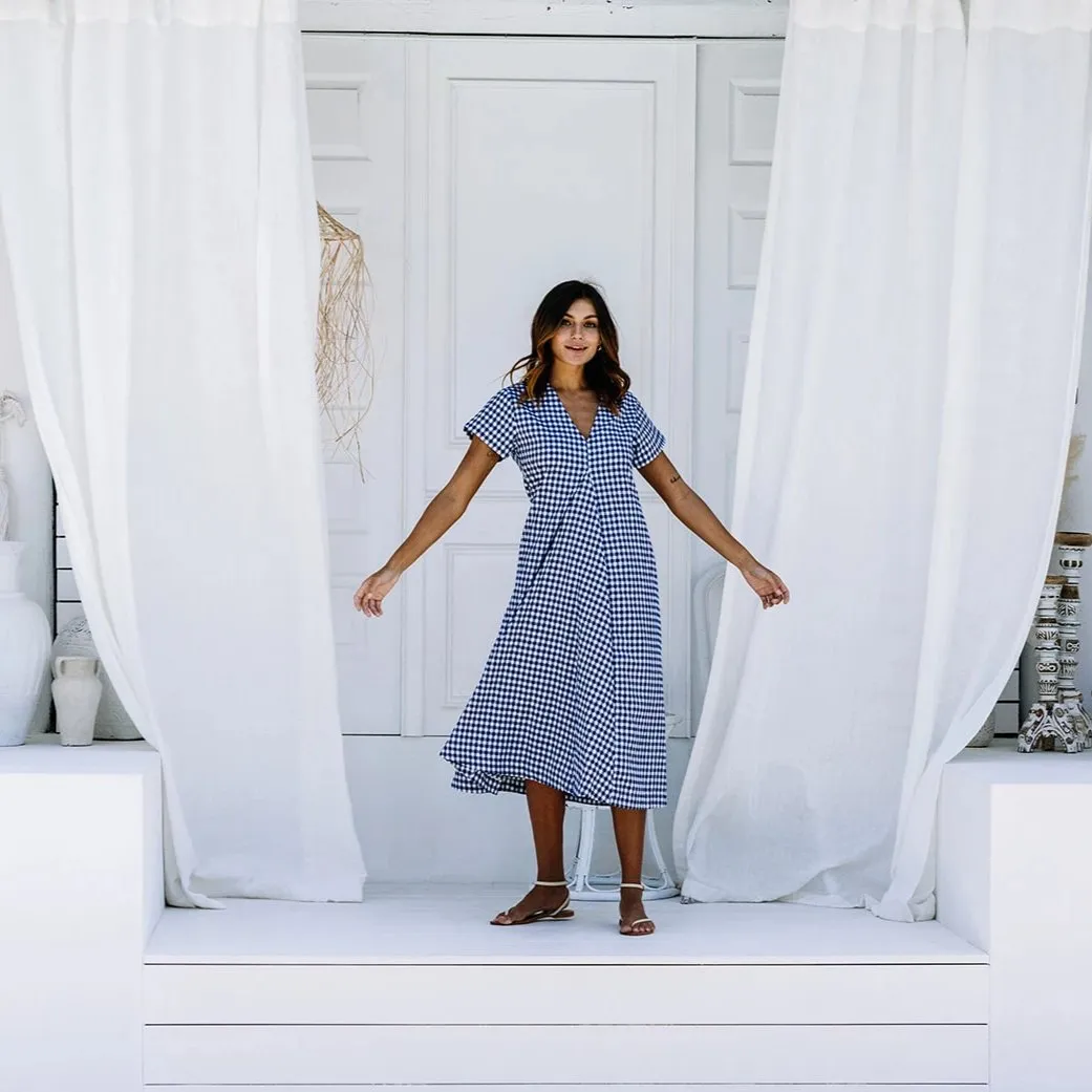 SALE Lulu Dress - Navy Gingham