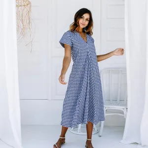SALE Lulu Dress - Navy Gingham