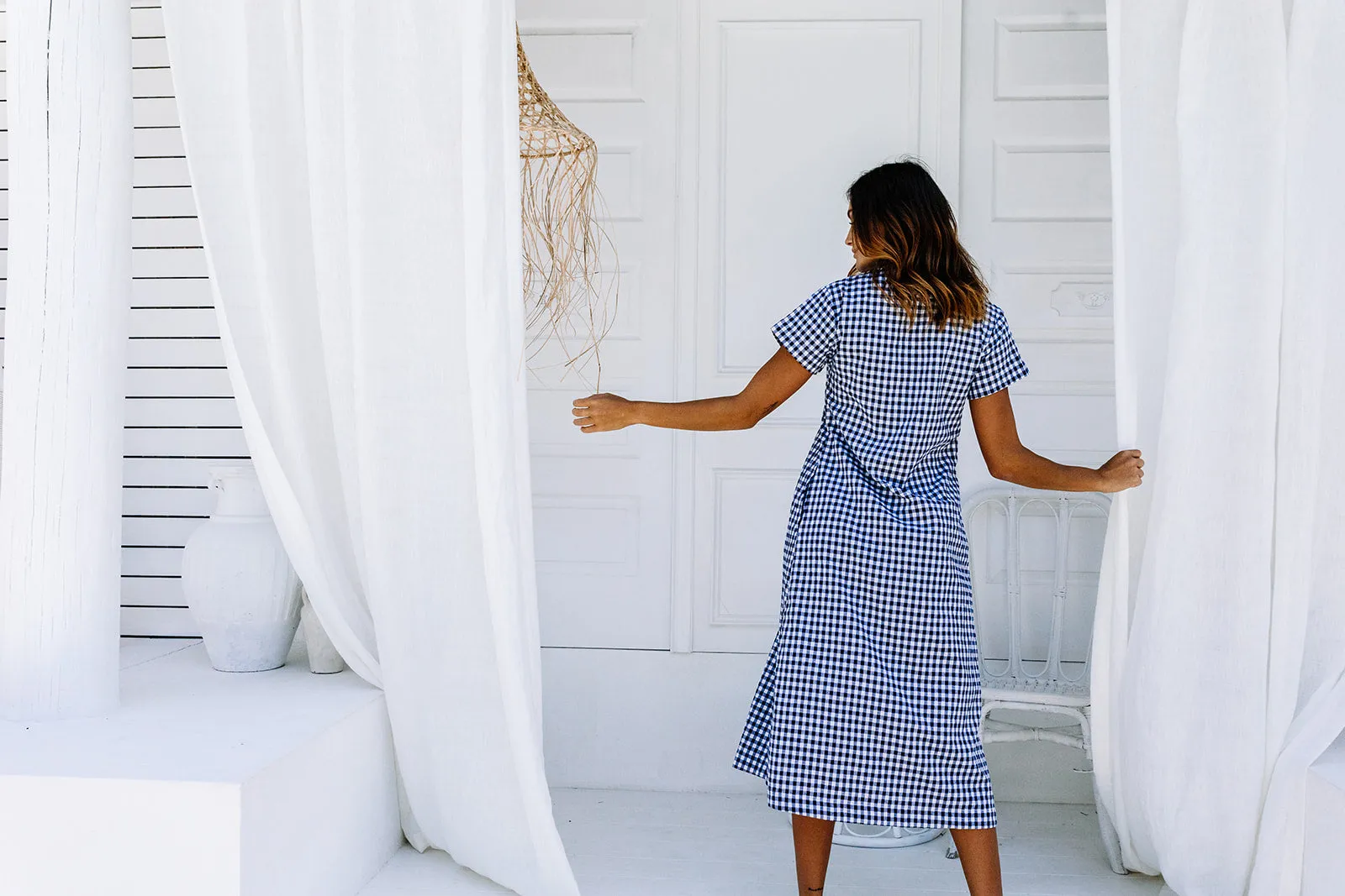 SALE Lulu Dress - Navy Gingham