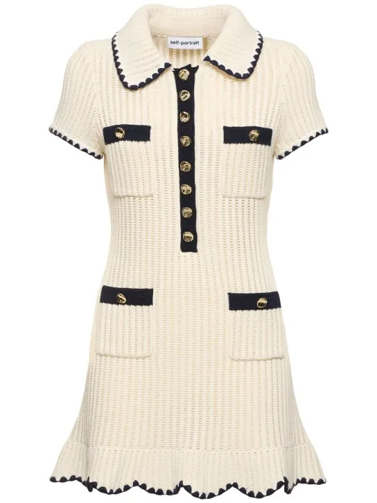 Self-portrait   Cotton blend crochet mini dress 