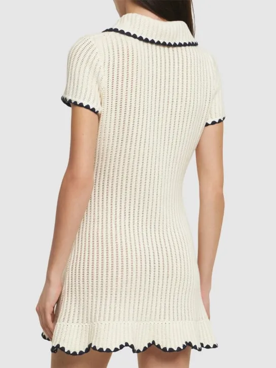 Self-portrait   Cotton blend crochet mini dress 