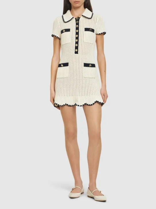Self-portrait   Cotton blend crochet mini dress 