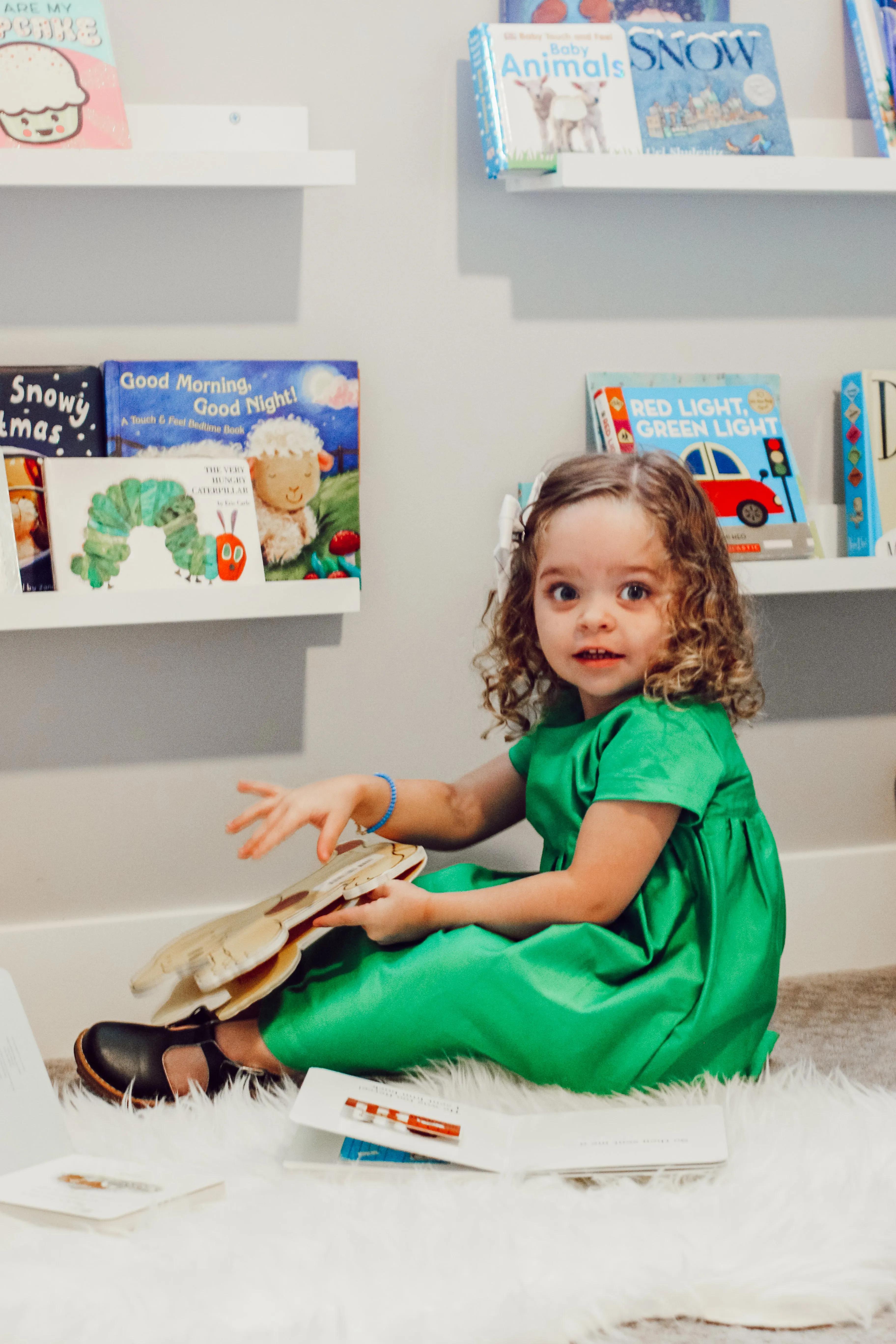 The Dolly Dress in Emerald