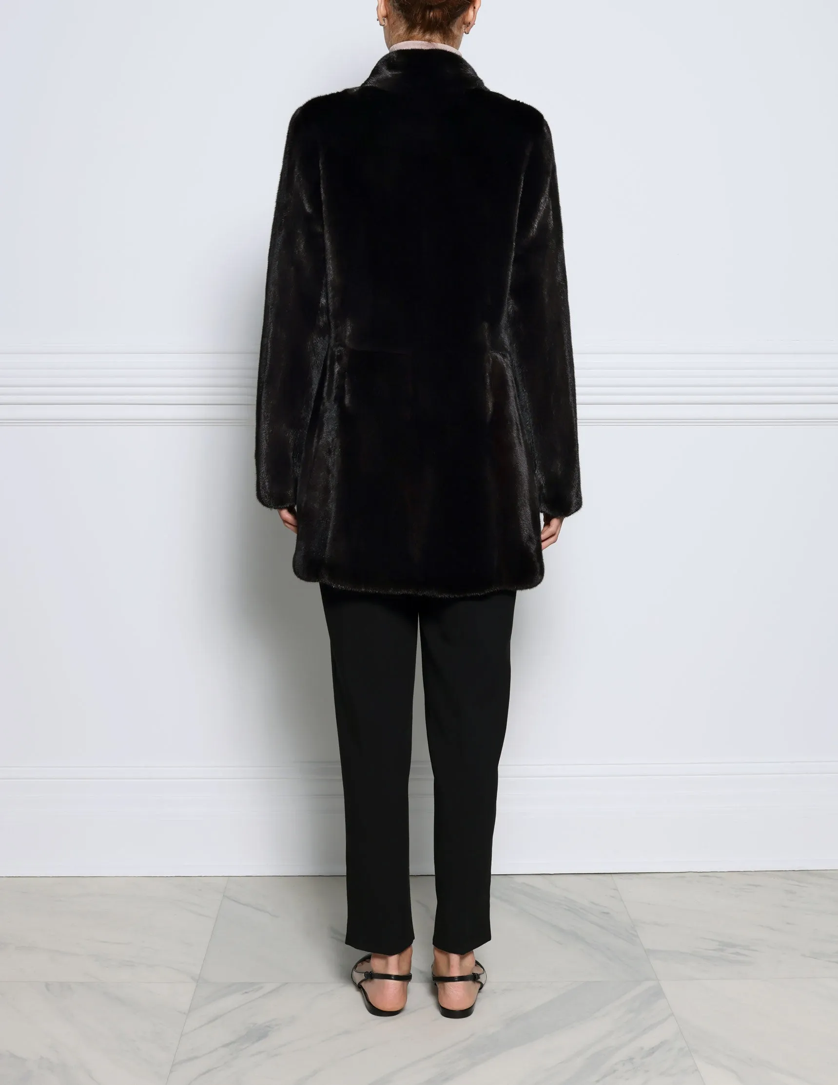 The Harper Black Mink Fur Coat