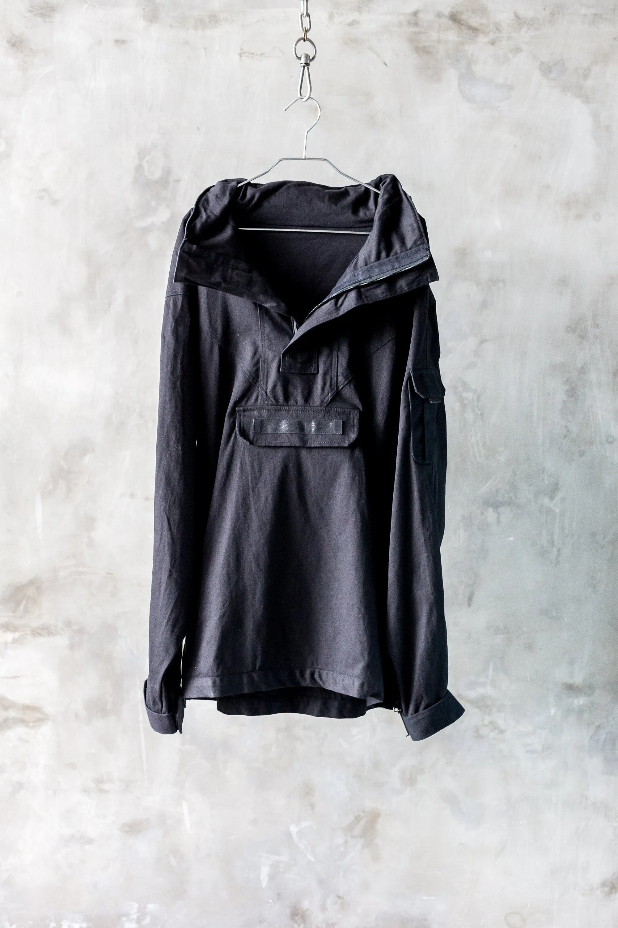 The Minimalist Pull Over Techwear Parka With Hide-A-Way Hood