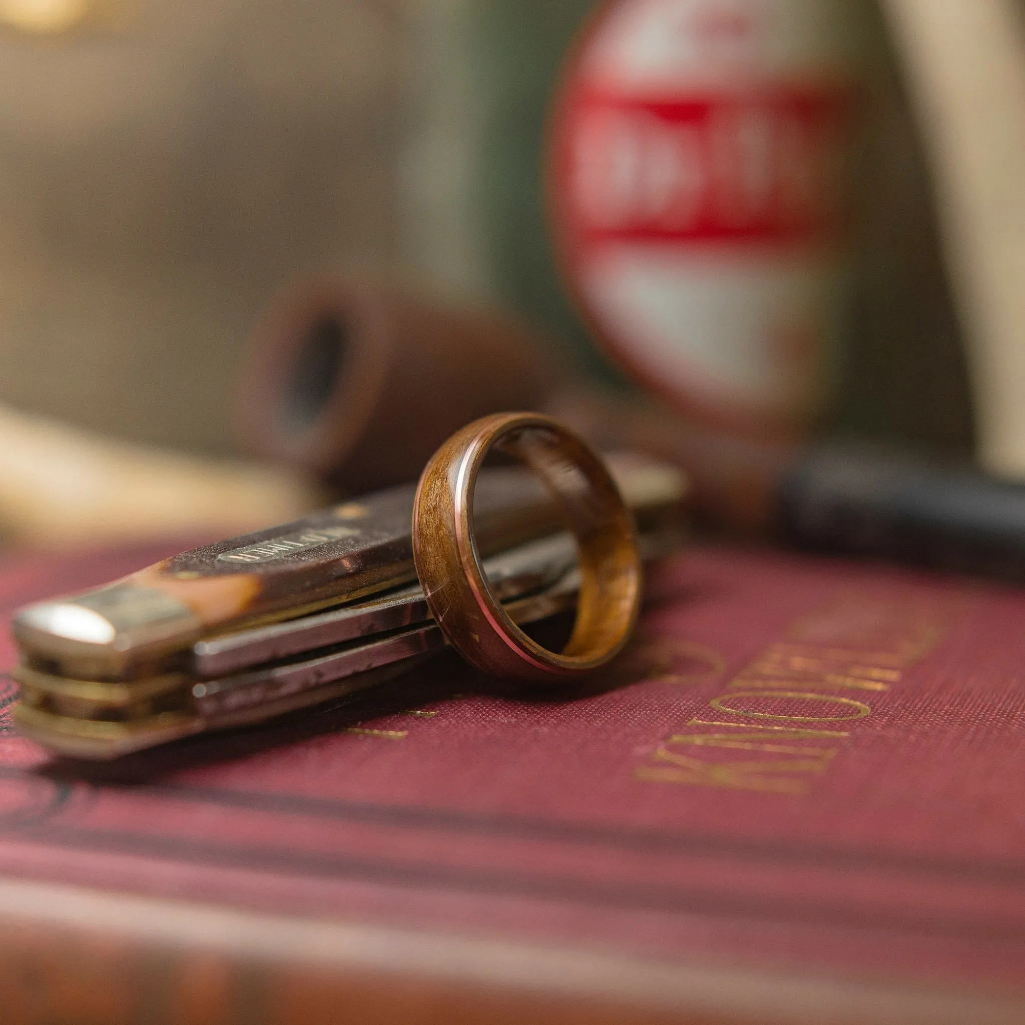 The Timeless Bentwood Ring - Koa Wood With Copper Inlay