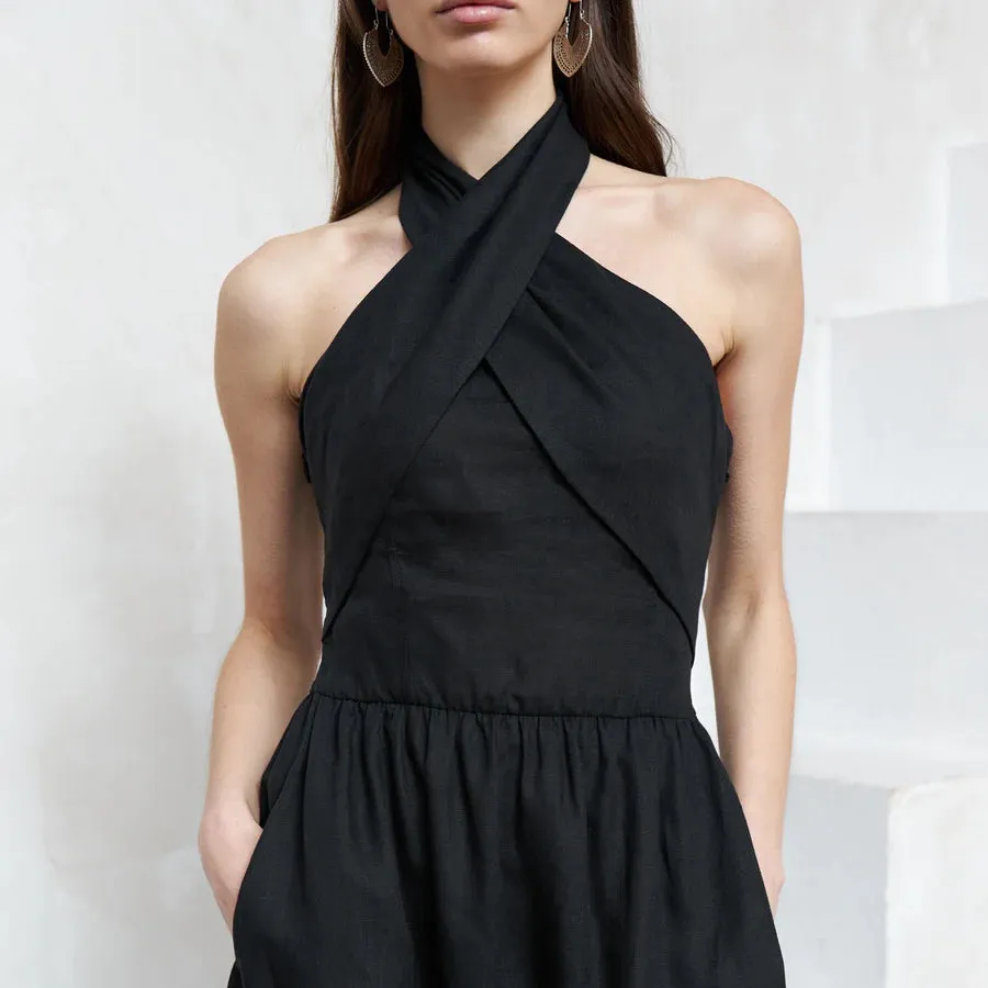 Tulip crossover halter dress