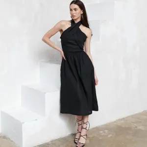 Tulip crossover halter dress