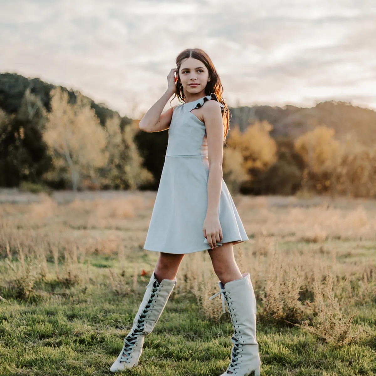Tween Techno Suede Scuba Dress