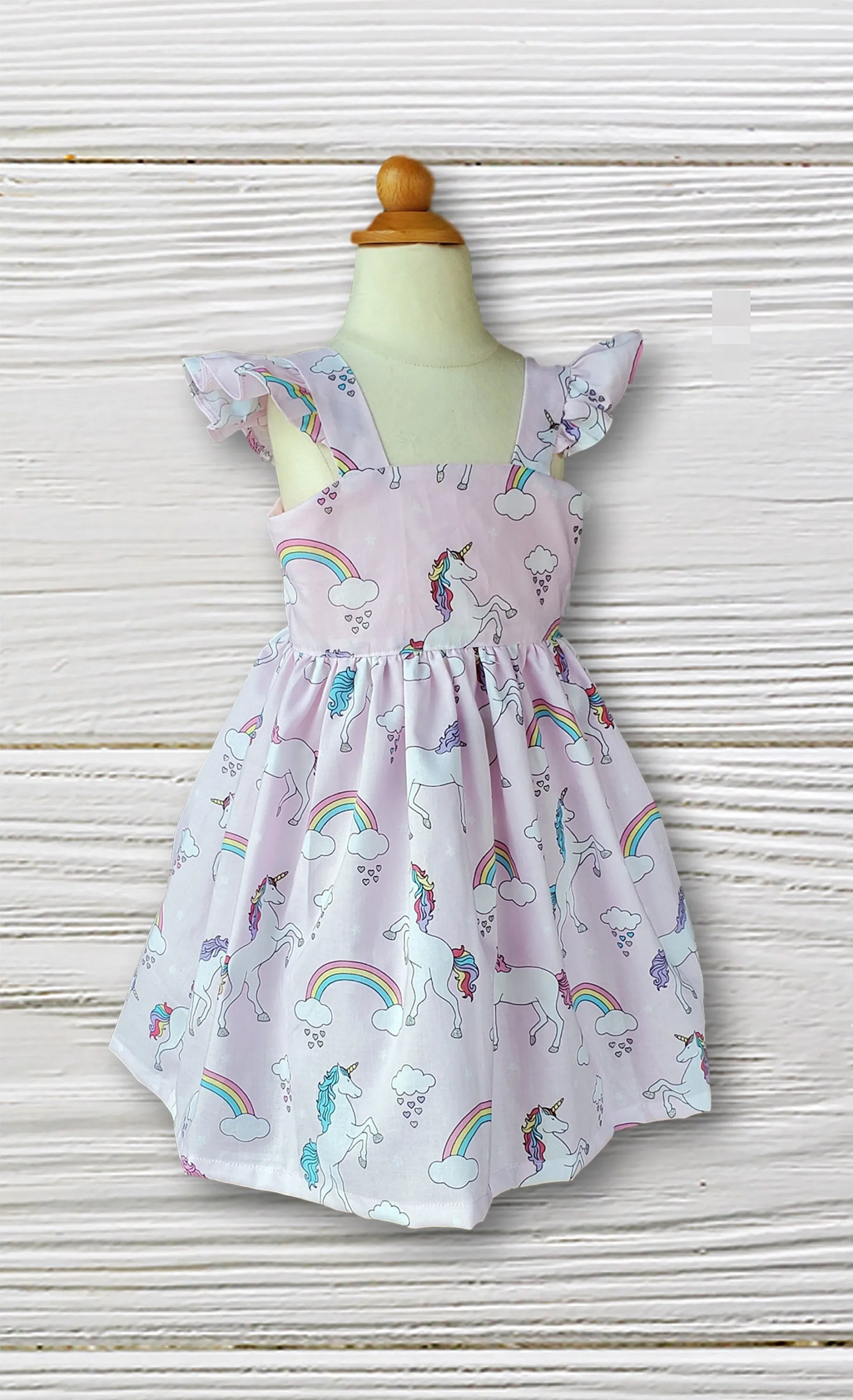 Unicorn dress, Rainbows - Unicorn girl dress, Birthday dress, Unicorns pink sundress for girls