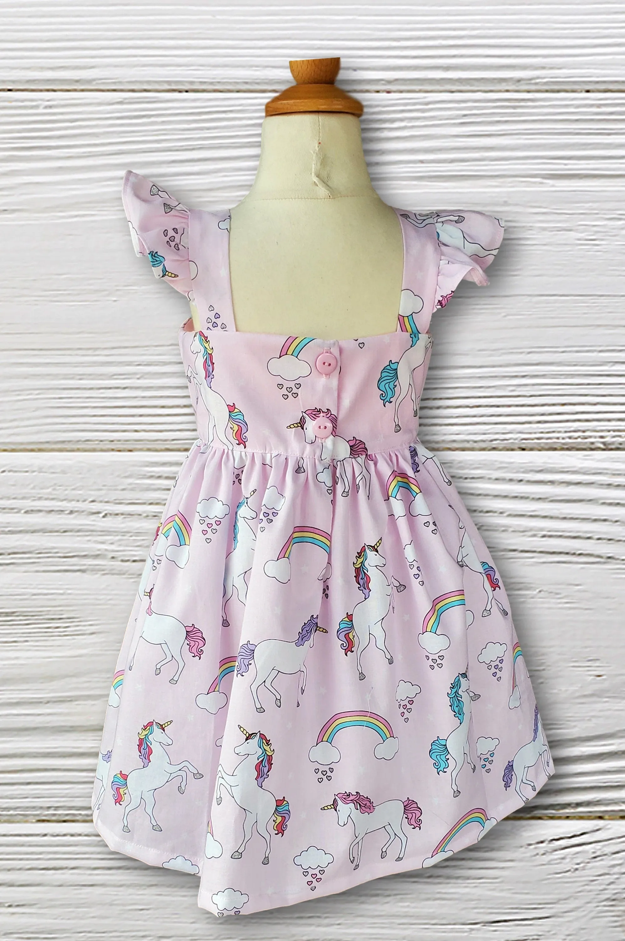 Unicorn dress, Rainbows - Unicorn girl dress, Birthday dress, Unicorns pink sundress for girls