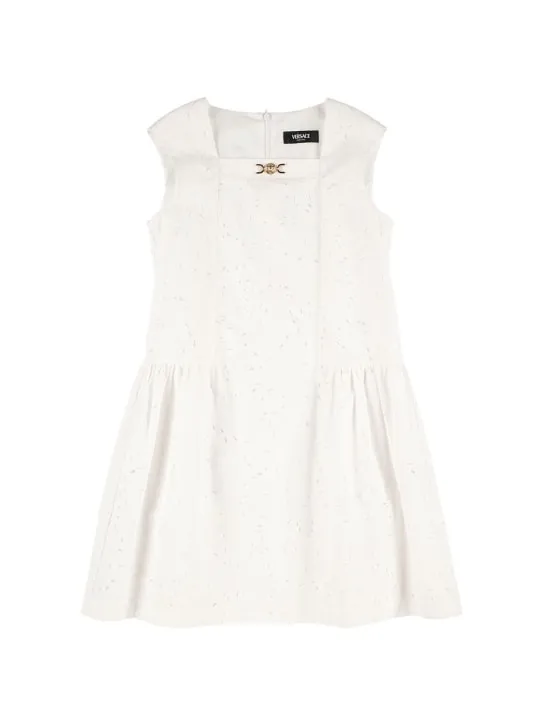 Versace   Barocco poplin eyelet lace dress 