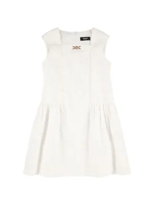 Versace   Barocco poplin eyelet lace dress 