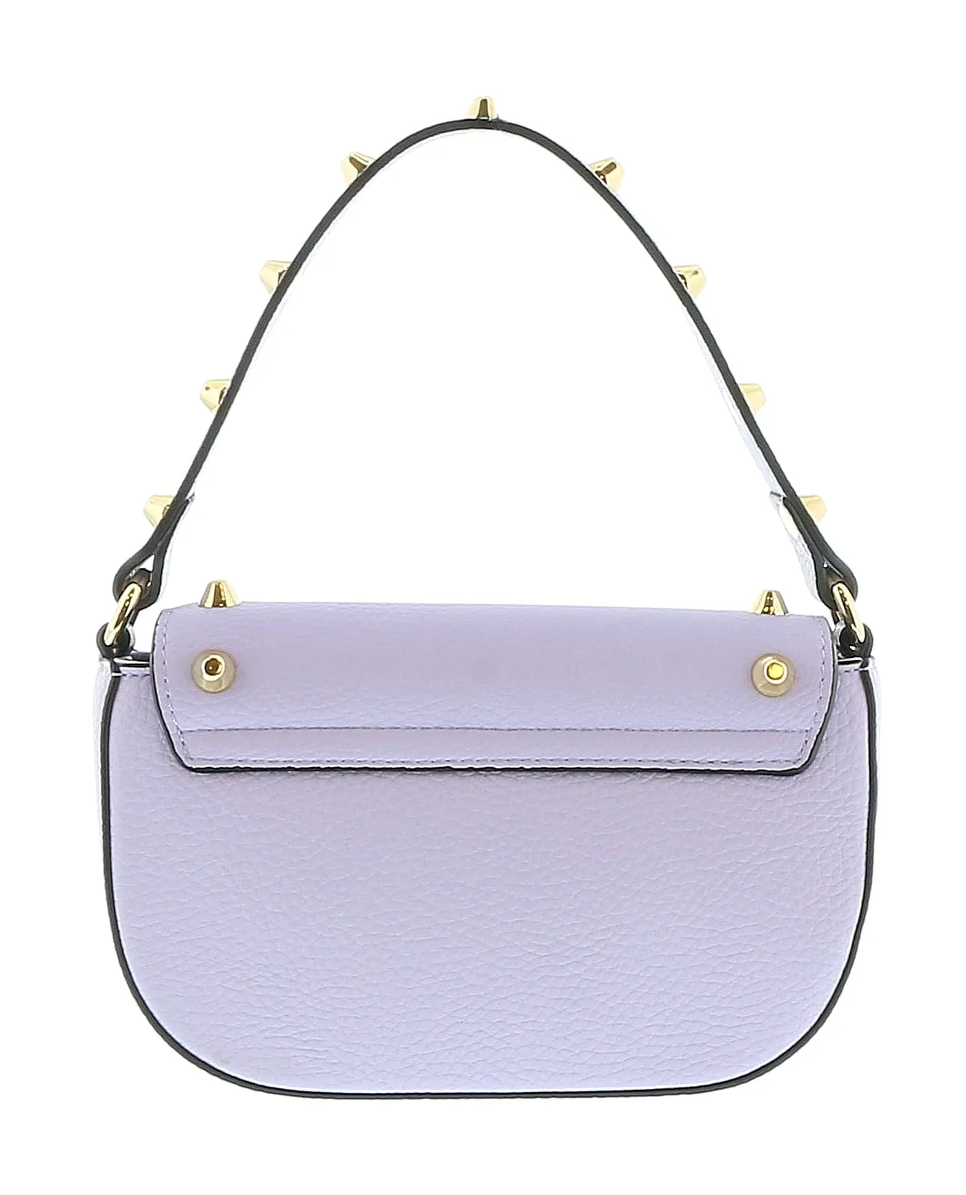 Versace Jeans Couture Lavender Structured Riveted Shoulder Bag