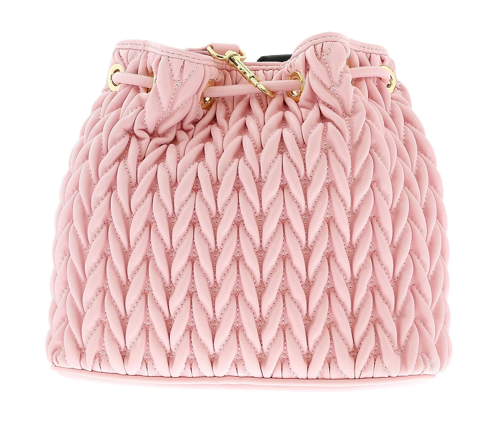 Versace Jeans Couture Pink Heart Charm Purse Small Braid Bucket Crossbody Bag