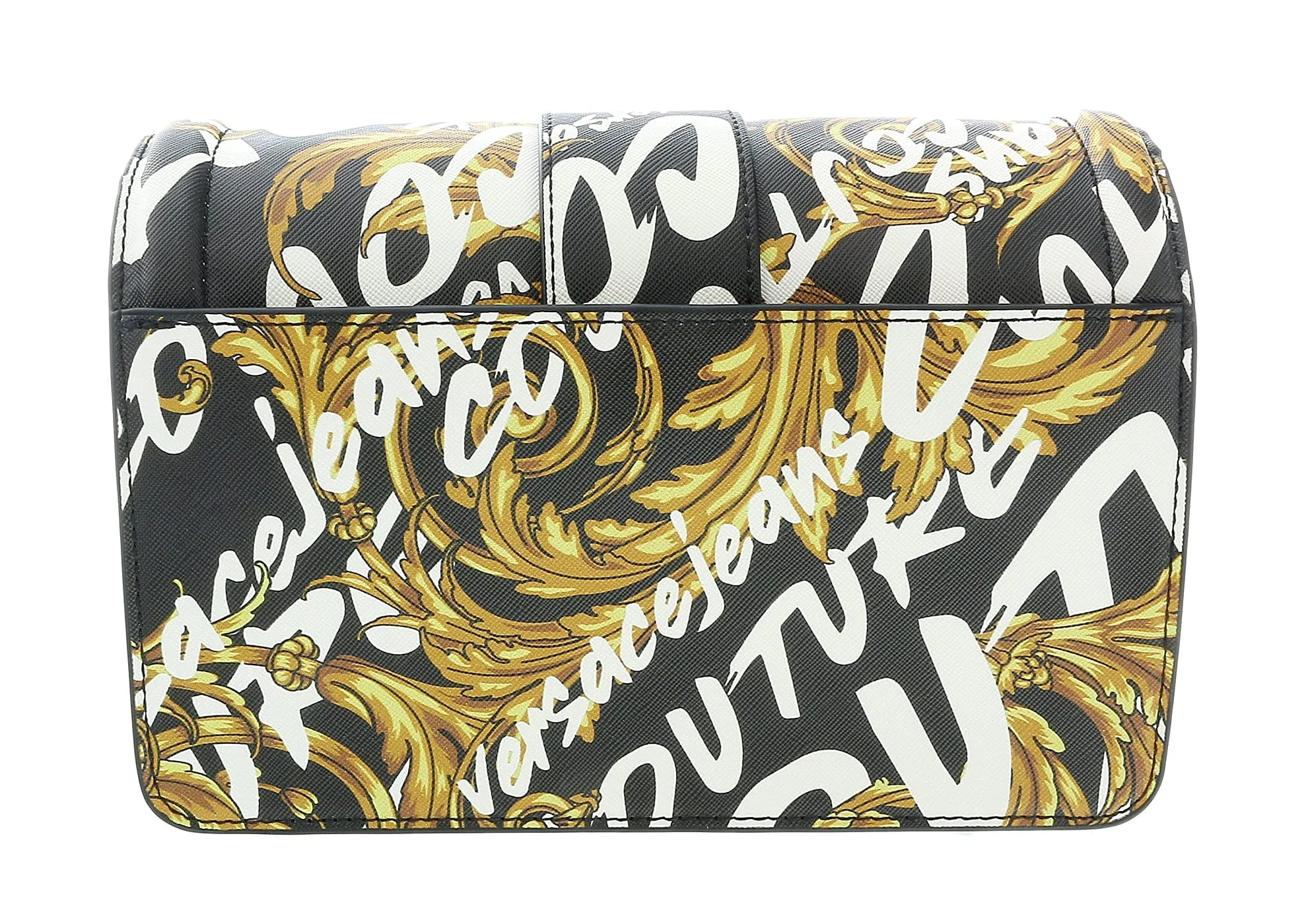 Versace Jeans Couture Small Black/Gold Baroque Buckle Shoulder bag