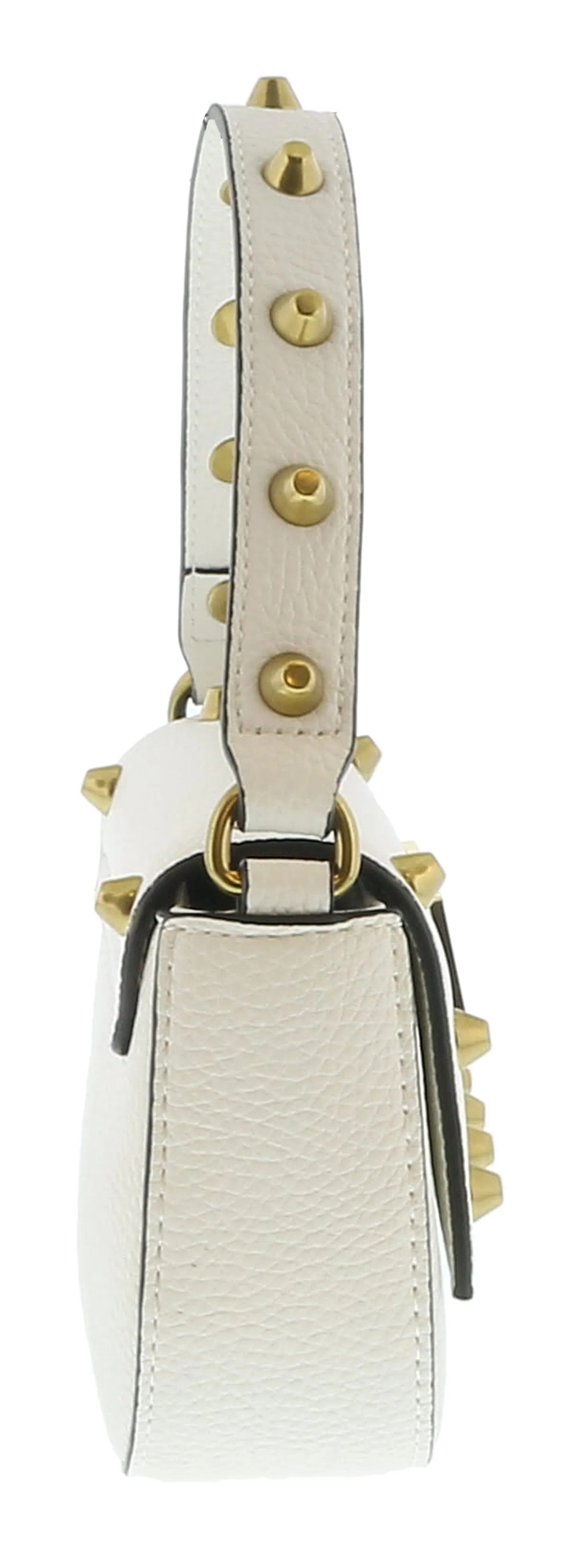 Versace Jeans Couture White Structured Riveted Shoulder Bag