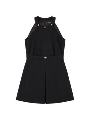 Versace   Sleeveless jersey dress w/ logo buckle 
