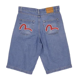 VINTAGE EVISU DENIM SHORTS 1990S SIZE 36