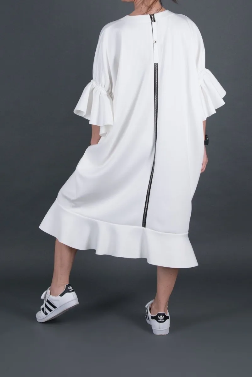 White Neoprene Dress ESIL