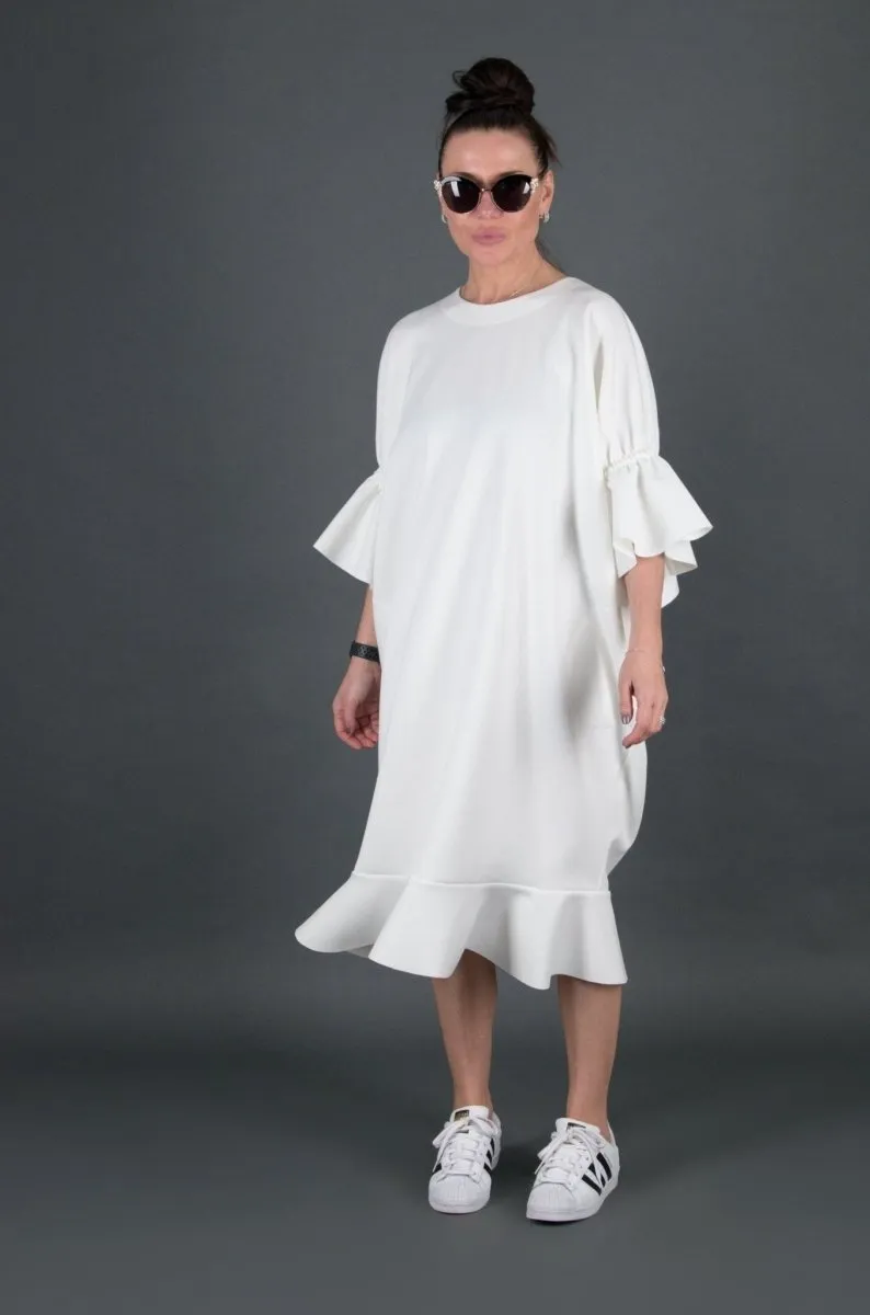 White Neoprene Dress ESIL