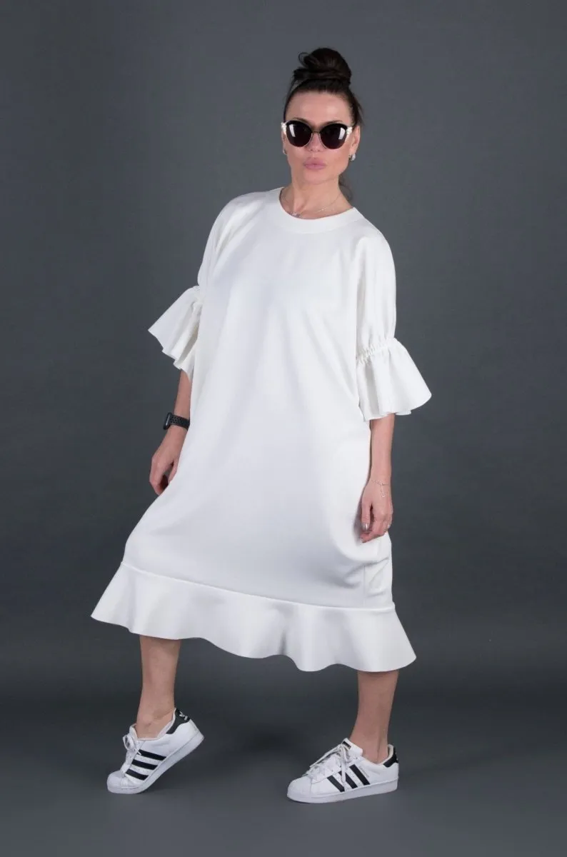 White Neoprene Dress ESIL