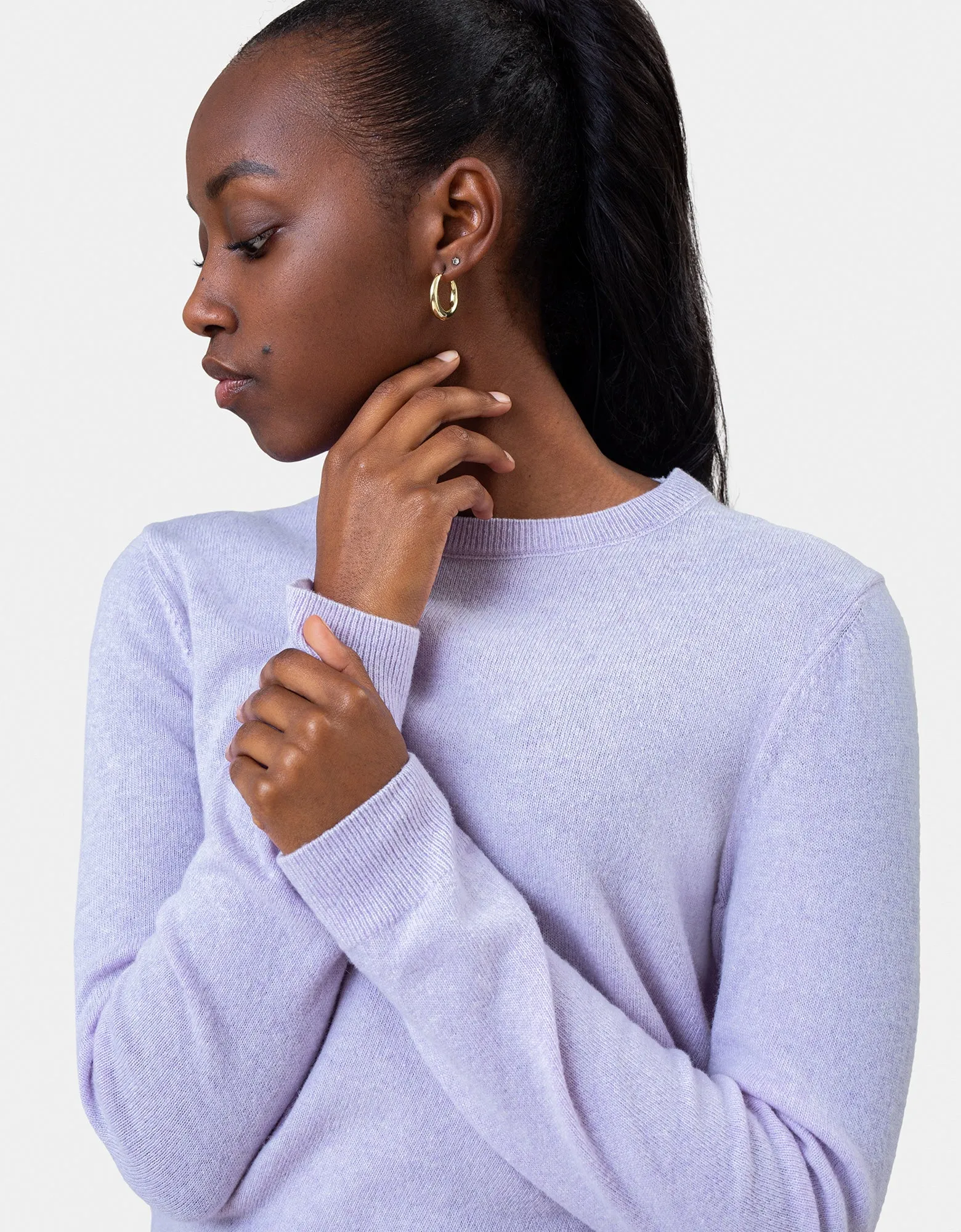 Women Light Merino Wool Crew - Dusty Olive