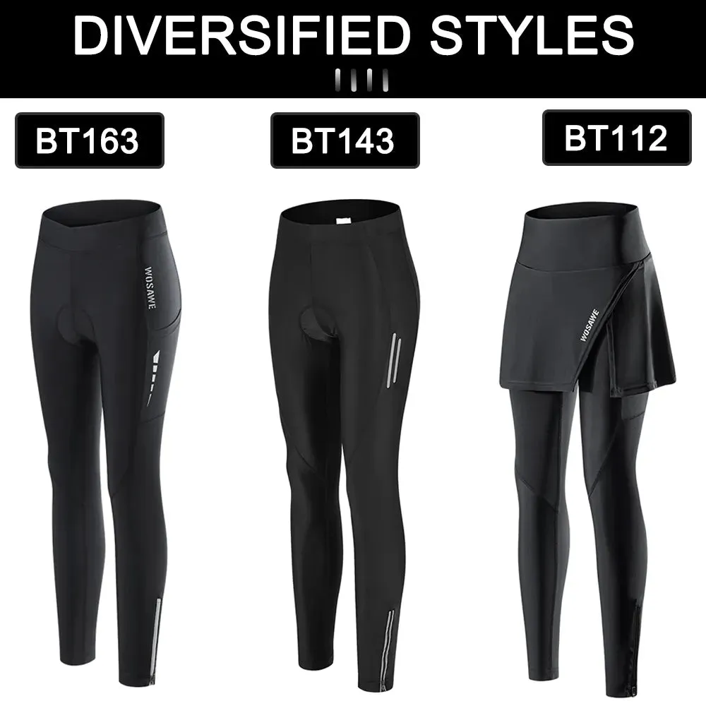 Women's Cycling Pants Summer Bicycle Long Pants MTB Bike Tights with Shockproof 3D Padded Riding Leggings Sports Trousers