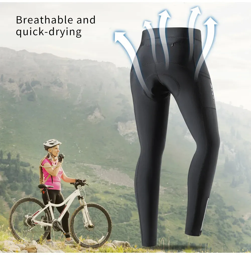 Women's Cycling Pants Summer Bicycle Long Pants MTB Bike Tights with Shockproof 3D Padded Riding Leggings Sports Trousers