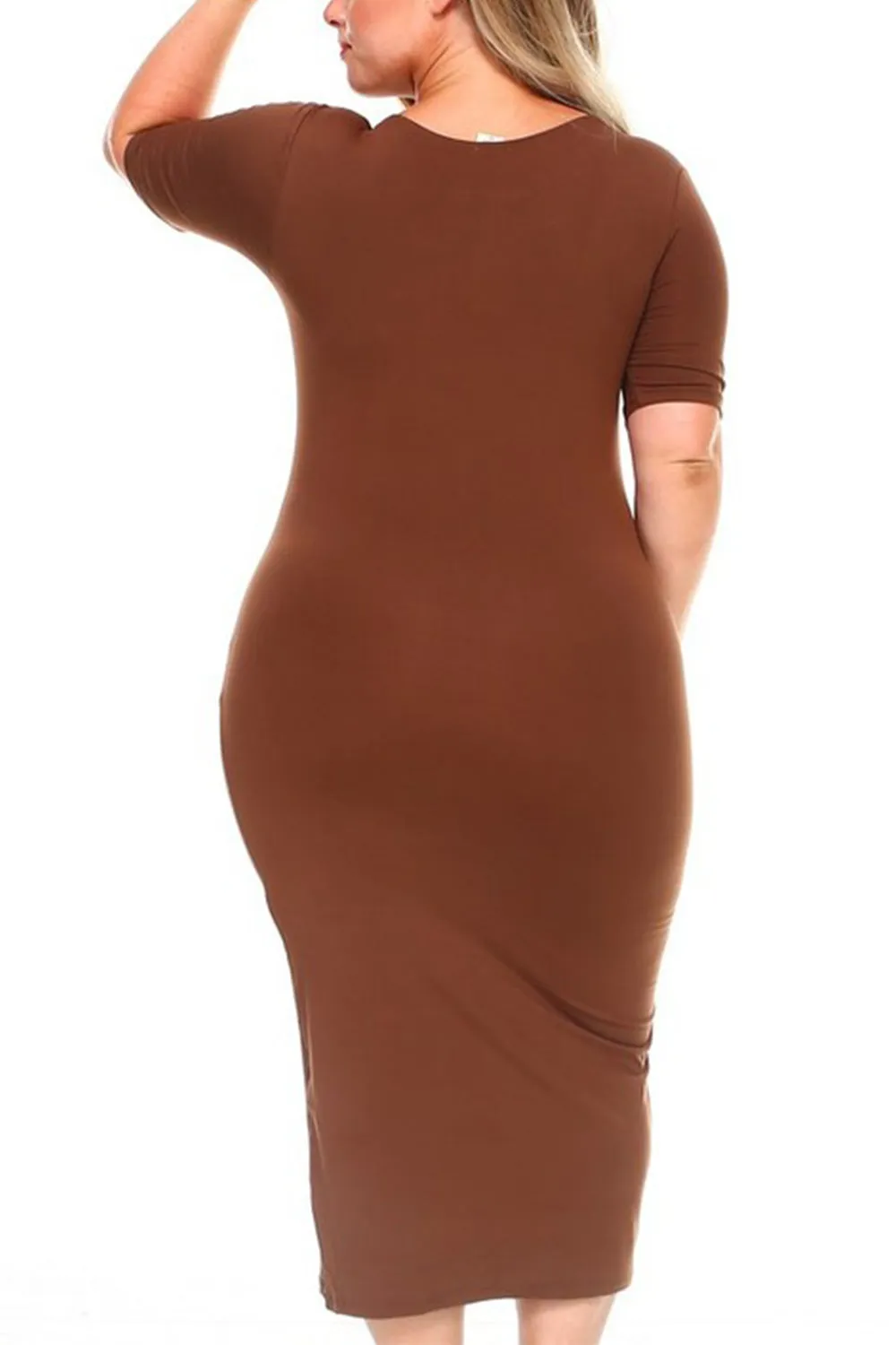 Womens Plus Size Short sleeve Silhouette Body-Con Dress